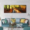 Autumn Forest Landscape Modern Framed Artwork Photo Canvas Print for Room Wall Decor
