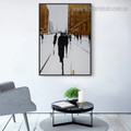 City Street Abstract Cityscape Framed Artwork Image Canvas Print for Room Wall Finery