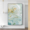 Golden Water Abstract Marble Modern Framed Artwork Portrait Canvas Print for Room Wall Decoration
