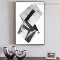 Monochrome Abstract Marble Modern Framed Artwork Portrait Canvas Print for Wall Hanging Decor