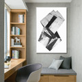 Monochrome Abstract Marble Modern Framed Artwork Portrait Canvas Print for Room Wall Disposition
