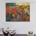The Red Vineyard Reproduction Post Impressionist Framed Artwork Picture Canvas Print for Room Wall Decoration