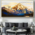 Golden Mountain Bird Landscape Framed Painting Picture Canvas Print for Room Wall Getup