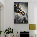 Black Steed Animal Modern Framed Painting Picture Canvas Print for Room Wall Outfit

