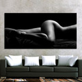 Half Woman Body Nude Modern Framed Painting Image Canvas Print for Room Wall Flourish
