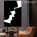 Lover Smooch Figure Modern Framed Artwork Photo Canvas Print for Room Wall Getup