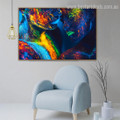 Multicolored Humans Abstract Figure Modern Framed Painting Picture Canvas Print for Room Wall Ornament