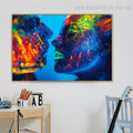 Calico Duet Abstract Figure Contemporary Framed Portraiture Pic Canvas Print for Room Wall Decoration