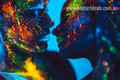 Colorful Smooch Abstract Figure Contemporary Framed Painting Photo Canvas Print