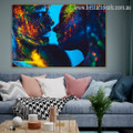 Colorful Smooch Abstract Figure Contemporary Framed Painting Photo Canvas Print for Room Wall Getup