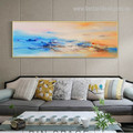 Motley Clouds Abstract Panoramic Modern Framed Portraiture Image Canvas Print for Room Wall Drape