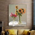 Sunflower Vase Floral Modern Framed Portrayal Photo Canvas Print for Room Wall Finery