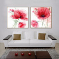 Abstract Poppy Flowers Painting Canvas Print for Living Room decor