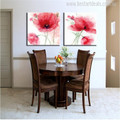 Abstract Watercolor Poppy Flowers Painting Canvas Print for Dining Room decor