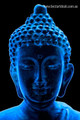 Cyan Buddha Religious Modern Framed Portraiture Image Canvas Print