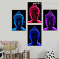 Buddha Sculpture Religious Modern Framed Painting Pic Canvas Print for Room Wall Moulding