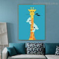 Koala Giraffe Animal Kids Modern Framed Portrayal Photo Canvas Print for Room Wall Garnish