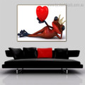 Frog Heart Animal Modern Framed Painting Portrait Canvas Print for Room Wall Garniture