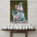 Frog Pile Animal Modern Framed Artwork Picture Canvas Print for Room Wall Getup