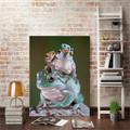 Frog Pile Animal Modern Framed Artwork Picture Canvas Print for Room Wall Garnish
