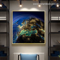 Global Network Map Contemporary Framed Portrayal Image Canvas Print for Room Wall Getup