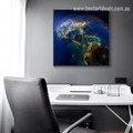 Productivity of Network Map Contemporary Framed Portrayal Pic Canvas Print for Room Wall Ornament