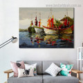 Waves Abstract Modern Seascape Framed Painting Pic Canvas Print for Room Wall Getup