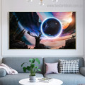 Fantasy Starry Landscape Modern Framed Painting Photo Canvas Print for Room Wall Getup

