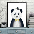 Cute Panda Animal Animated Modern Framed Painting Portrait Print for Room Wall Decoration