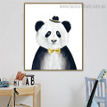 Cute Panda Animal Animated Modern Framed Painting Portrait Print for Room Wall Ornament