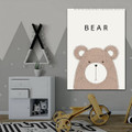 Cute Bear Animated Animal Modern Framed Painting Picture Print for Kids Room Wall Ornament