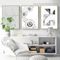 Triangular Setting Abstract Geometric Modern Framed Artwork Picture Canvas Print for Room Wall Assortment