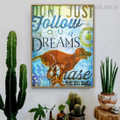 Dreams Chase Animal Quote Modern Framed Painting Picture Canvas Print for Room Wall Decor