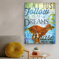 Dreams Chase Animal Quote Modern Framed Painting Picture Canvas Print for Room Wall Getup