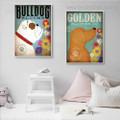 Bulldog Flower Animal Quote Modern Framed Smudge Image Canvas Print for Room Wall Onlay
