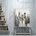 Manhattan Bridge Abstract Cityscape Modern Framed Painting Picture Canvas Print for Room Wall Finery