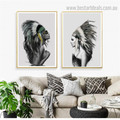 Tribal Women Abstract Figure Contemporary Framed Painting Picture Canvas Print for Wall Decoration