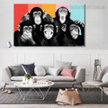 Cute Orangutans Animal Modern Framed Artwork Portrait Canvas Print for Room Wall Decor