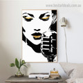Singer Girl Abstract Contemporary Framed Painting Photo Canvas Print for Room Wall Equipment