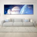 Space Abstract Modern Landscape Panoramic Framed Painting Photo Canvas Print for Room Wall Moulding