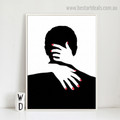 Lover Hugging Abstract Framed Painting Photo Canvas Print for Room Wall Ornament