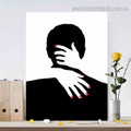 Lover Hugging Abstract Framed Painting Photo Canvas Print for Room Wall Outfit