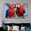 Red and Green Macaw Bird Modern Framed Painting Photo Canvas Print for Room Wall Finery