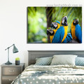 Blue and Yellow Macaw Bird Modern Framed Painting Image Canvas Print for Room Wall Garniture