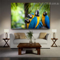 Blue and Yellow Macaw Bird Modern Framed Painting Image Canvas Print for Room Wall Flourish