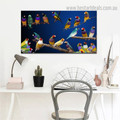 Tinted Gouldian Finch Bird Modern Framed Painting Photo Canvas Print for Room Wall Disposition
