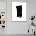 Black Abstract Modern Framed Artwork Portrait Canvas Print for Room Wall Adornment
