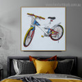 Colorific Bicycle Abstract Modern Framed Artwork Image Canvas Print for Room Wall Embellishment
