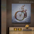 Cycle Front Abstract Modern Framed Painting Picture Canvas Print for Room Wall Getup
