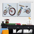 Dapple Push Bikes Abstract Framed Artwork Pic Canvas Print for Room Wall Getup